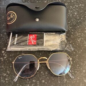 Ray-Ban Gold Blue Geometric JACK sunglasses